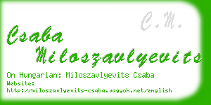 csaba miloszavlyevits business card